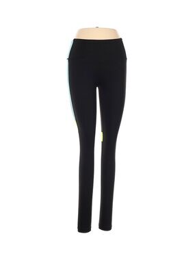 Victoria's Secret VSX Sport Knockout Leggings Size XS Black/Blue/Yellow Mesh
